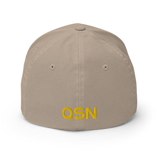 QSN FlexFit Closed Back Hat - Gold Logo