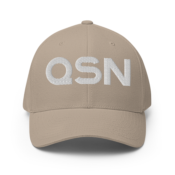 QSN FlexFit Closed Back Hat - White Logo
