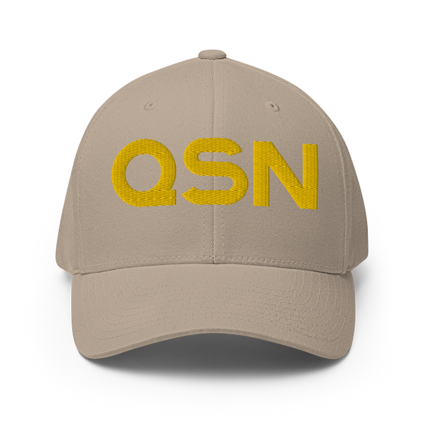 QSN FlexFit Closed Back Hat - Gold Logo