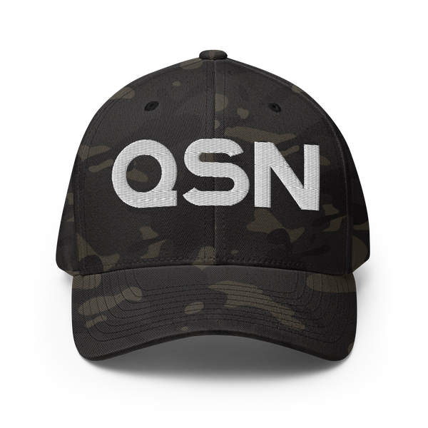 QSN FlexFit Closed Back Hat - White Logo