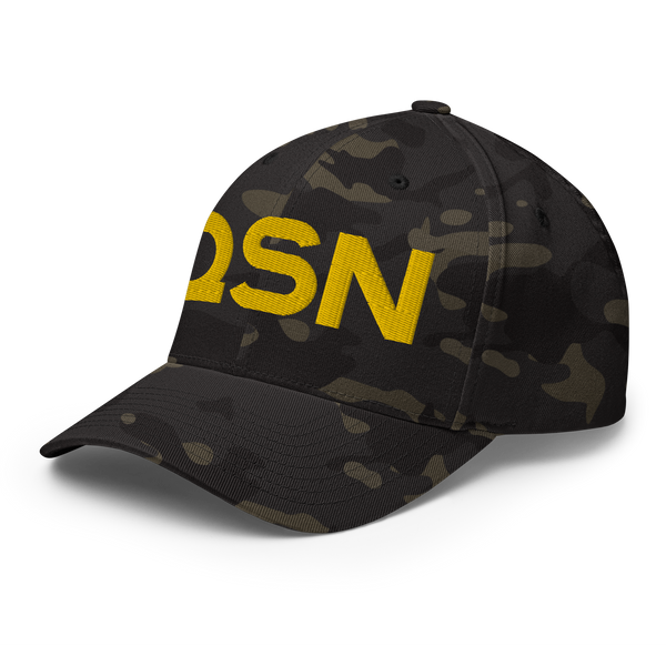 QSN FlexFit Closed Back Hat - Gold Logo