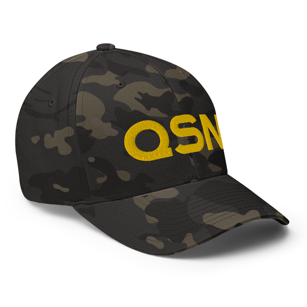 QSN FlexFit Closed Back Hat - Gold Logo