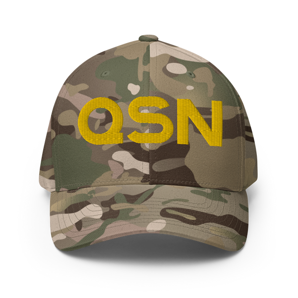 QSN FlexFit Closed Back Hat - Gold Logo