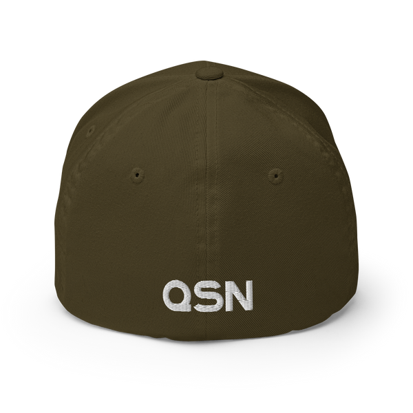 QSN FlexFit Closed Back Hat - White Logo