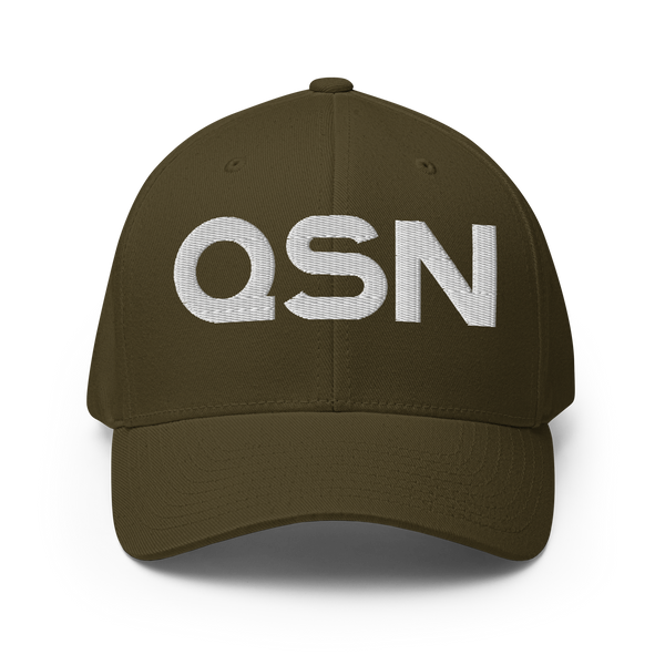 QSN FlexFit Closed Back Hat - White Logo