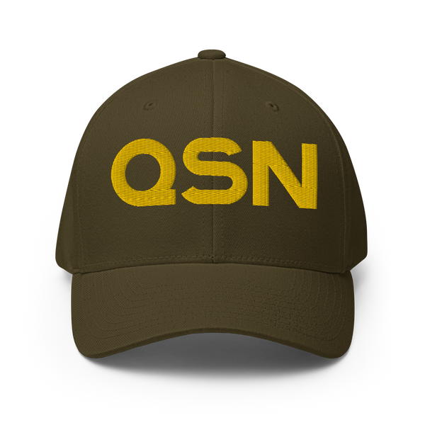 QSN FlexFit Closed Back Hat - Gold Logo