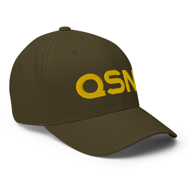 QSN FlexFit Closed Back Hat - Gold Logo