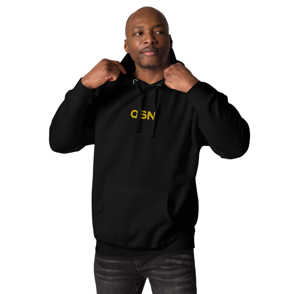 QSN Embroidered Unisex Hoodie - Gold Logo