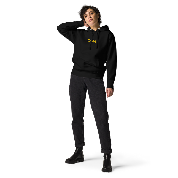 QSN Embroidered Unisex Hoodie - Gold Logo