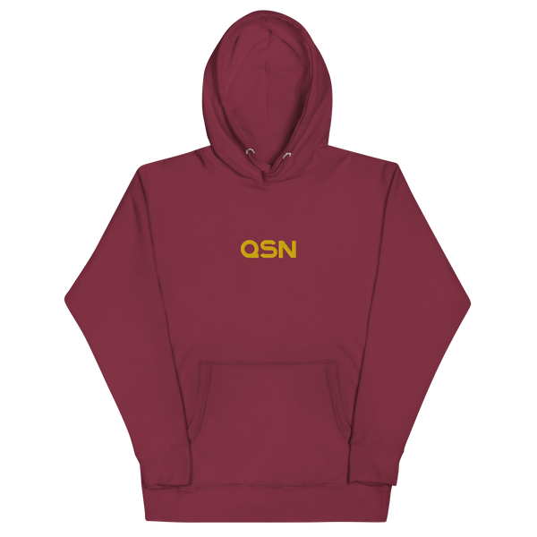 QSN Embroidered Unisex Hoodie - Gold Logo
