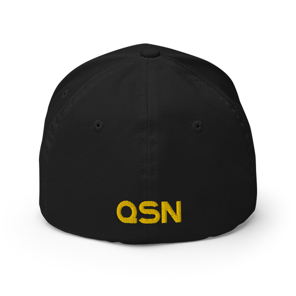 QSN FlexFit Closed Back Hat - Gold Logo