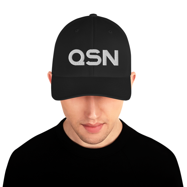 QSN FlexFit Closed Back Hat - White Logo
