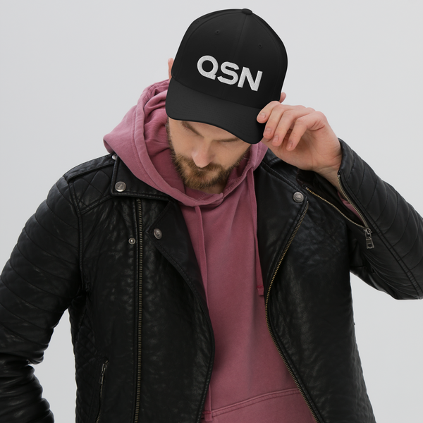 QSN FlexFit Closed Back Hat - White Logo