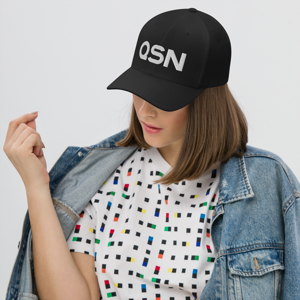 QSN FlexFit Closed Back Hat - White Logo