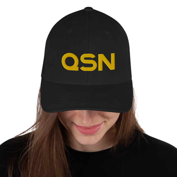 QSN FlexFit Closed Back Hat - Gold Logo