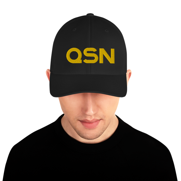 QSN FlexFit Closed Back Hat - Gold Logo