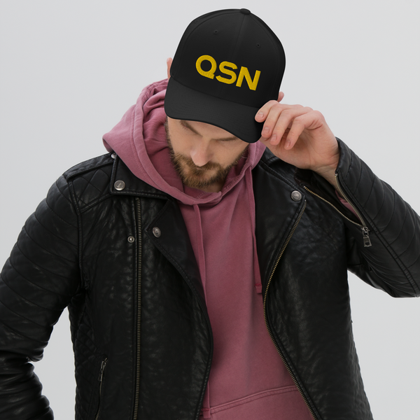 QSN FlexFit Closed Back Hat - Gold Logo