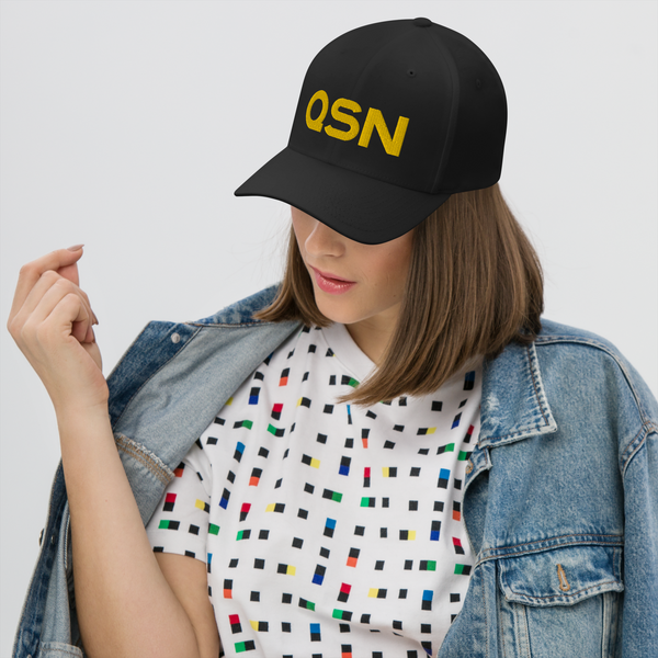 QSN FlexFit Closed Back Hat - Gold Logo