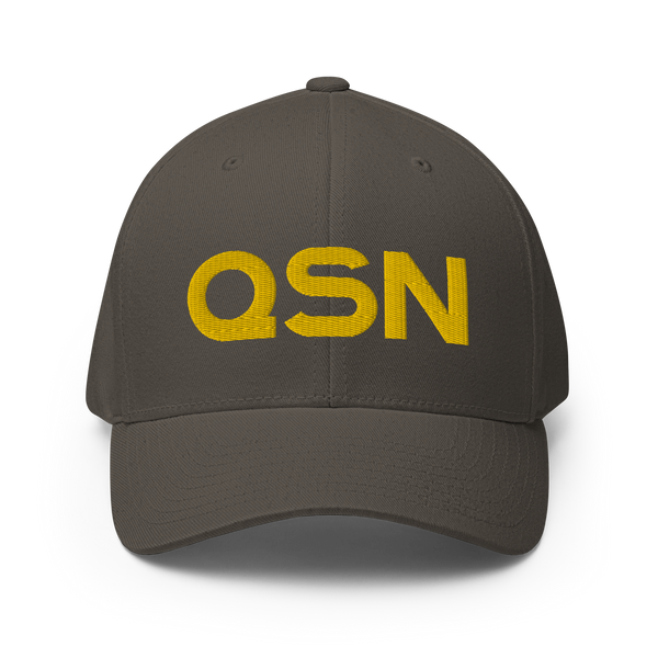 QSN FlexFit Closed Back Hat - Gold Logo