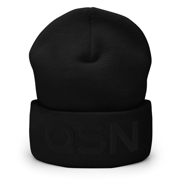 QSN Cuffed Beanie - Black Logo