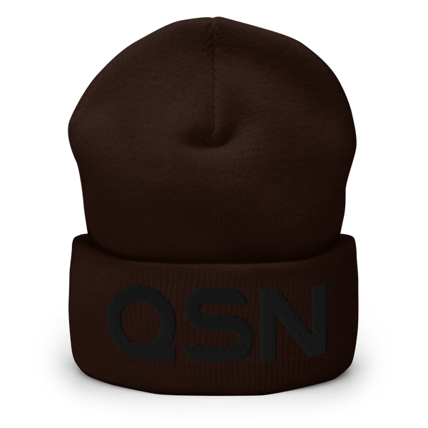 QSN Cuffed Beanie - Black Logo