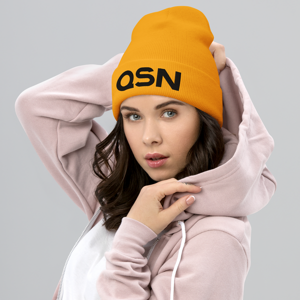 QSN Cuffed Beanie - Black Logo