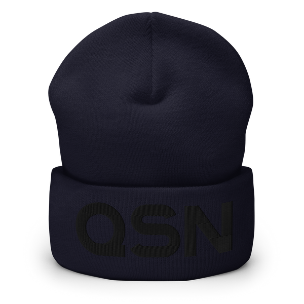 QSN Cuffed Beanie - Black Logo