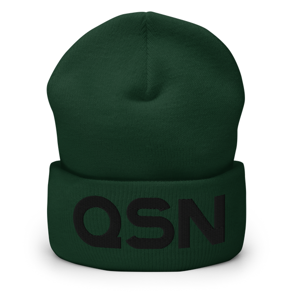 QSN Cuffed Beanie - Black Logo