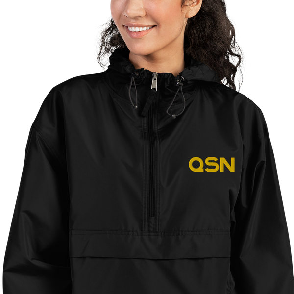 QSN Embroidered Champion Packable Jacket - Gold Logo