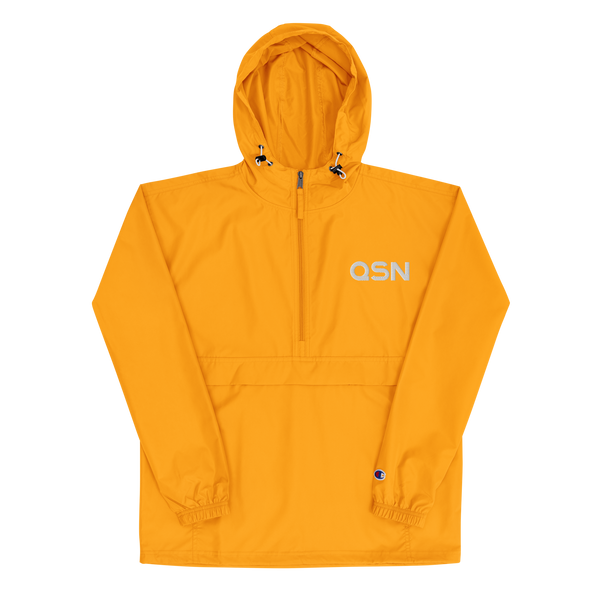 QSN Embroidered Champion Packable Jacket - White Logo