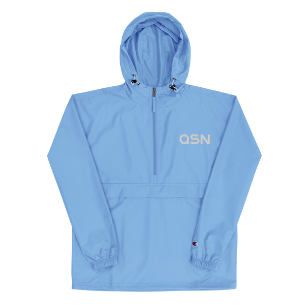 QSN Embroidered Champion Packable Jacket - White Logo