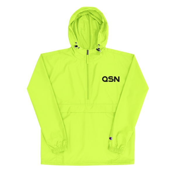 QSN Embroidered Champion Packable Jacket - Black Logo