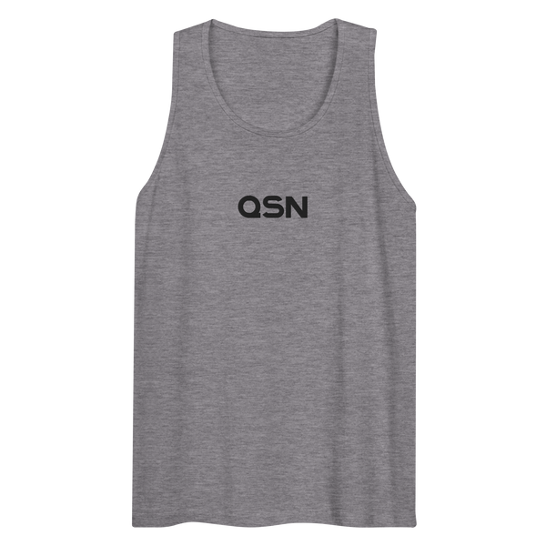 QSN Men’s Embroidered Premium Tank Top - Black Logo