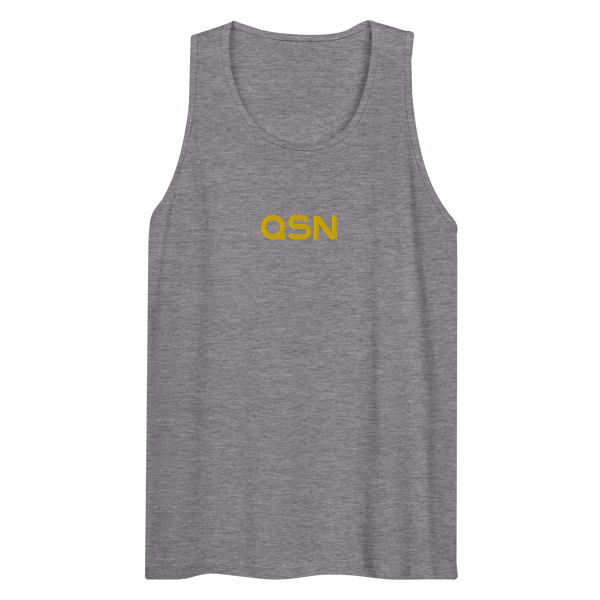 QSN Men’s Embroidered Premium Tank Top - Gold Logo