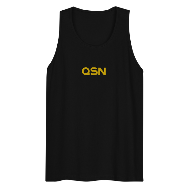 QSN Men’s Embroidered Premium Tank Top - Gold Logo