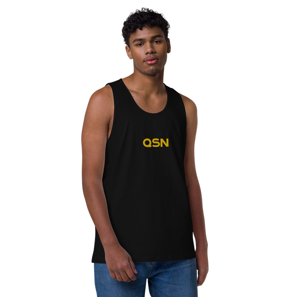 QSN Men’s Embroidered Premium Tank Top - Gold Logo