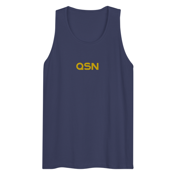 QSN Men’s Embroidered Premium Tank Top - Gold Logo