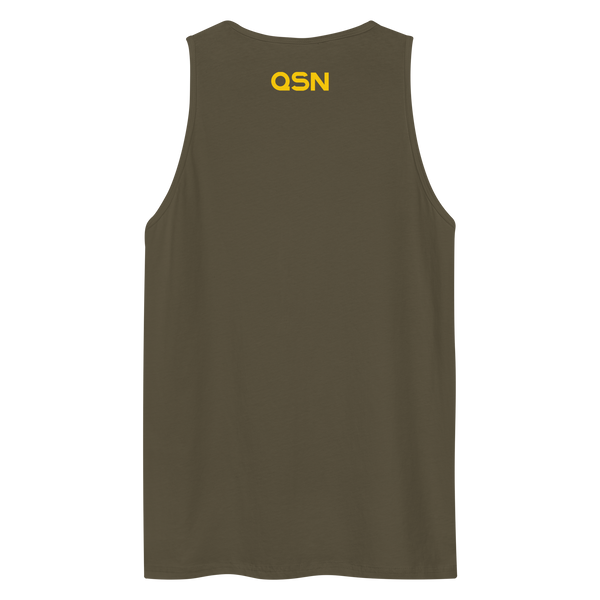 QSN Men’s Embroidered Premium Tank Top - Gold Logo