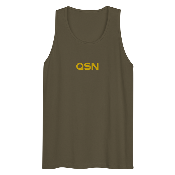 QSN Men’s Embroidered Premium Tank Top - Gold Logo