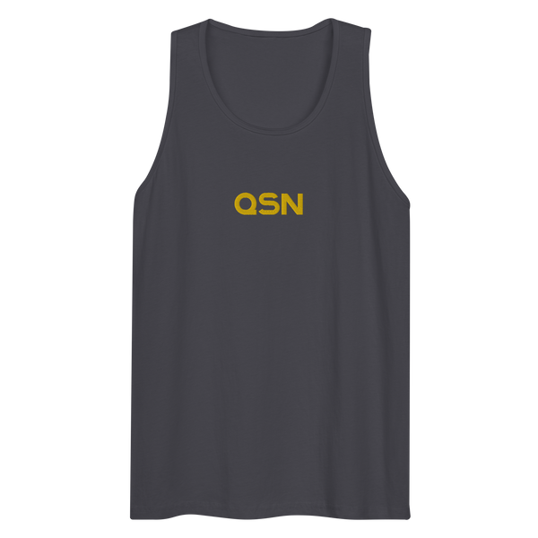 QSN Men’s Embroidered Premium Tank Top - Gold Logo
