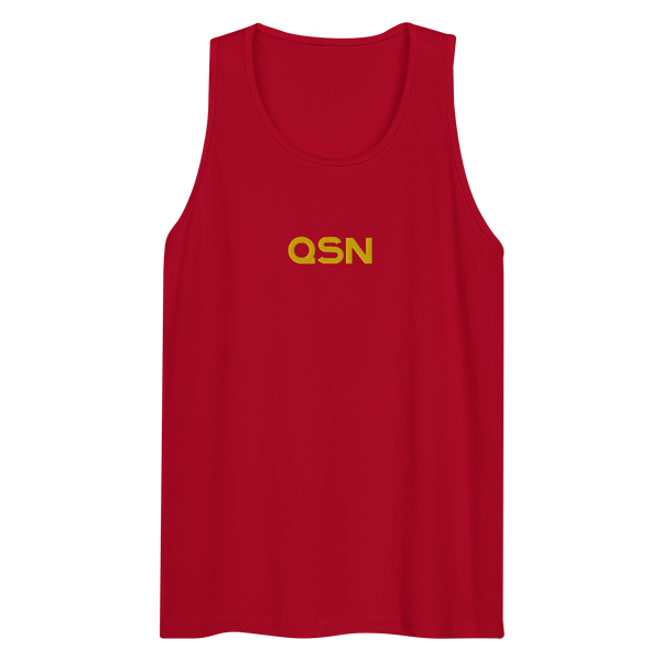 QSN Men’s Embroidered Premium Tank Top - Gold Logo