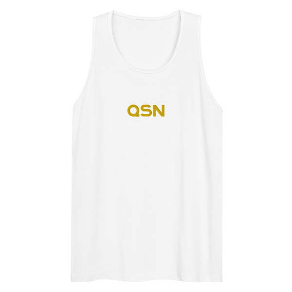 QSN Men’s Embroidered Premium Tank Top - Gold Logo