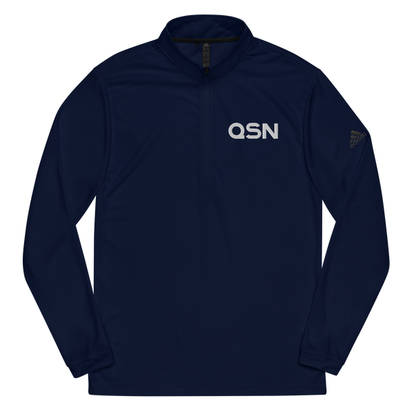 QSN Embroidered Quarter Zip Pullover - White Logo