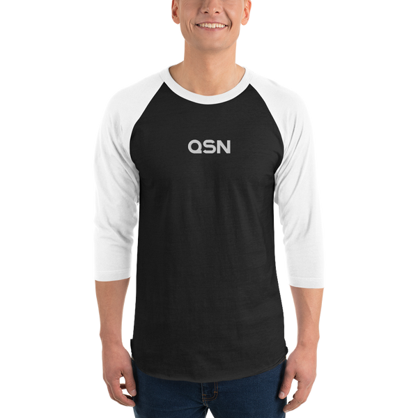QSN Embroidered Baseball Tee - White Logo