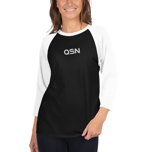 QSN Embroidered Baseball Tee - White Logo