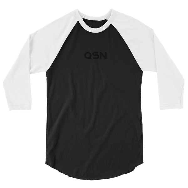 QSN Embroidered Baseball Tee - Black Logo