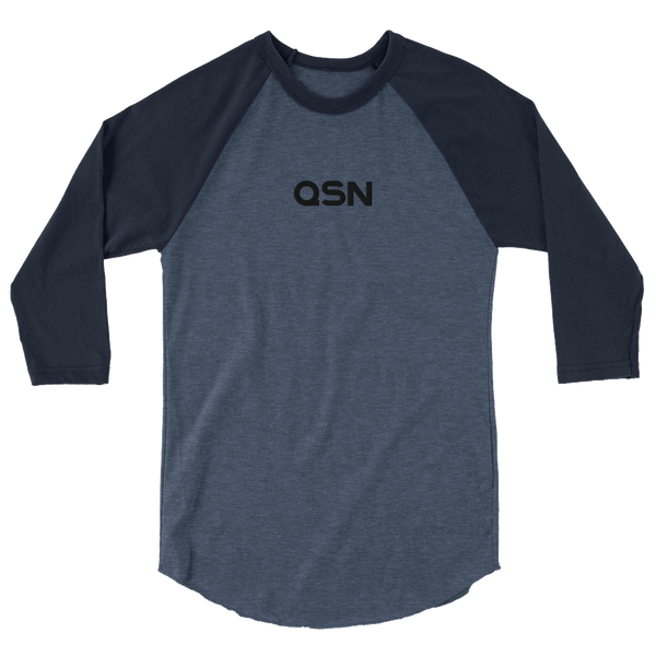 QSN Embroidered Baseball Tee - Black Logo