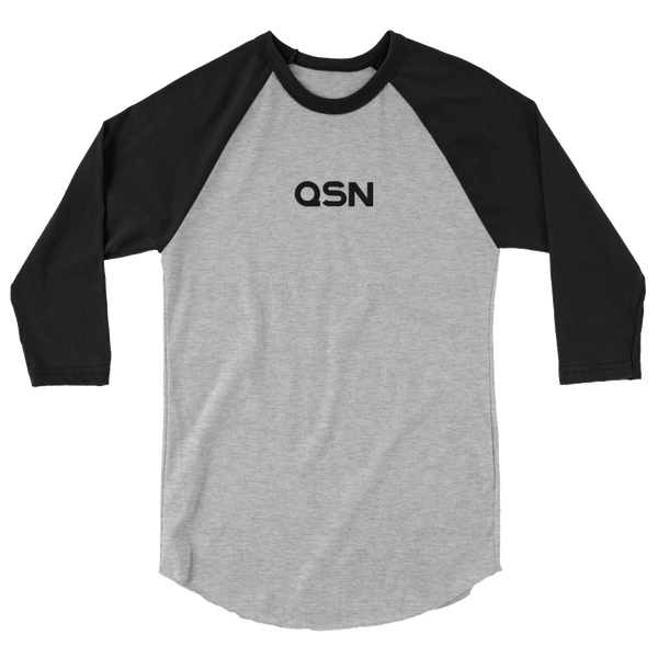 QSN Embroidered Baseball Tee - Black Logo