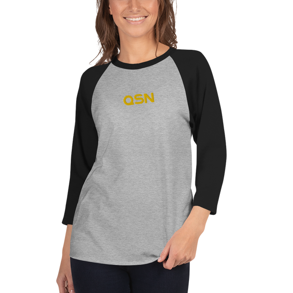 QSN Embroidered Baseball Tee - Gold Logo
