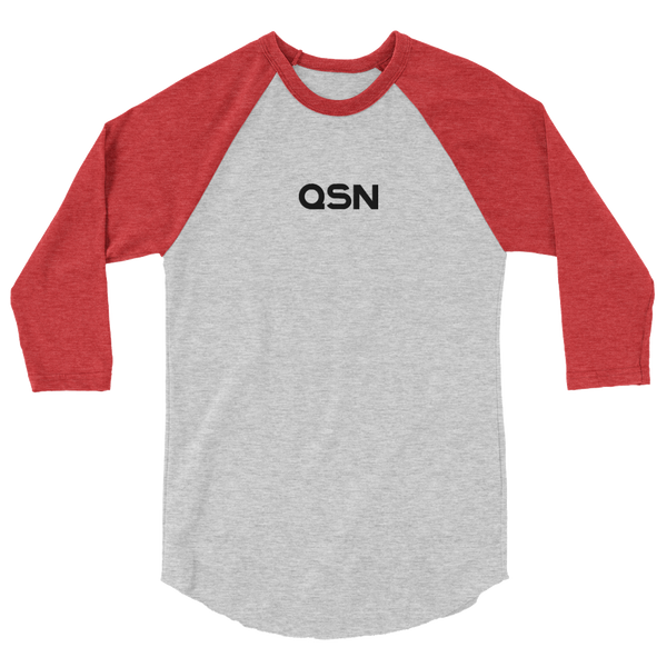 QSN Embroidered Baseball Tee - Black Logo